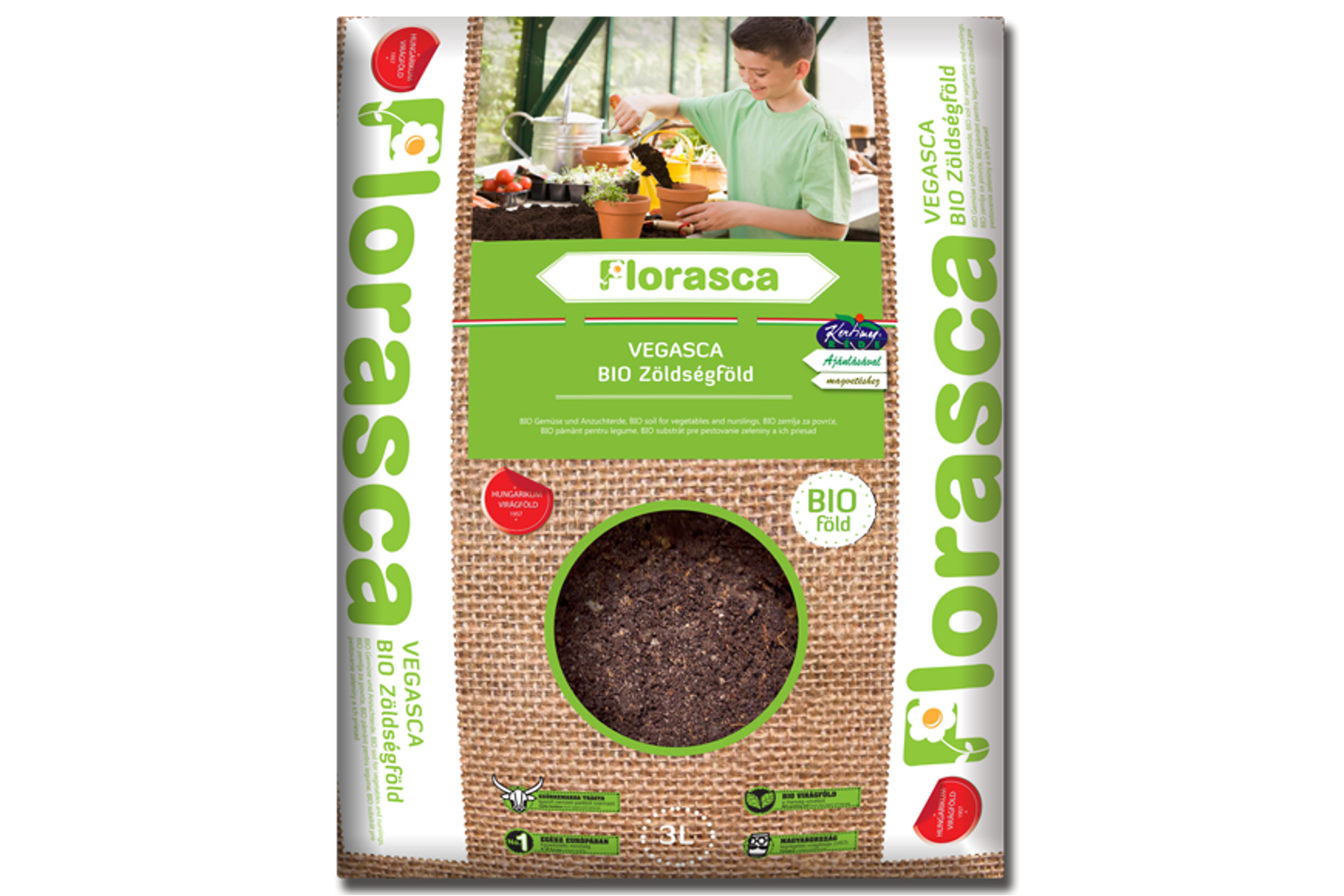 Image of Florasca VEGASCA biozöldségföld keverék magvetéshez - 3 liter