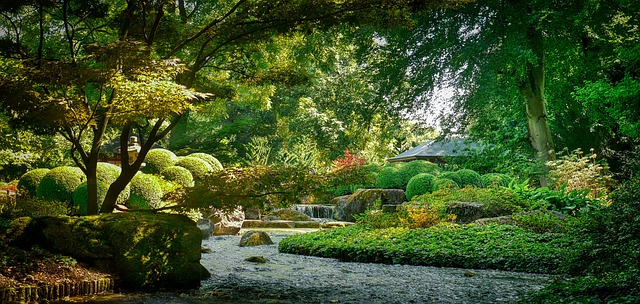 Dombos kialakítású japánkert kép