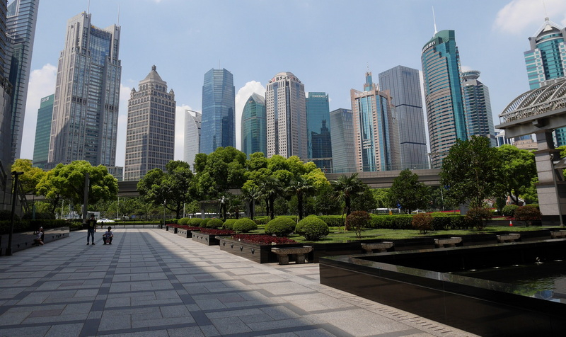 Shanghai városi park látkép
